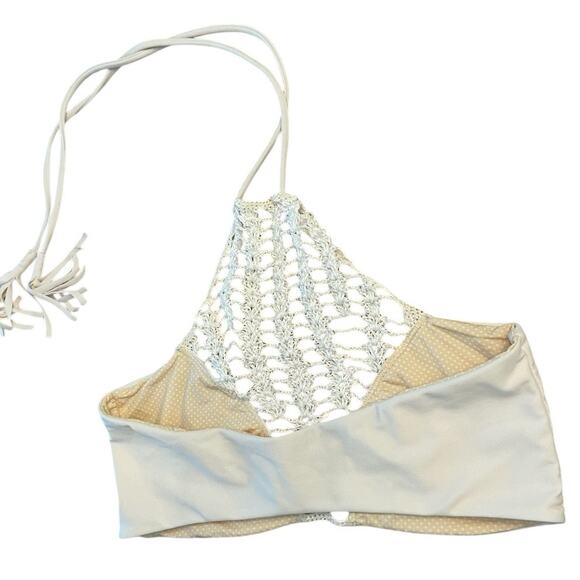 Acacia Panama Crochet Halter Bikini Top Swim High Neck Boho Mermaid Large - Picture 7 of 8